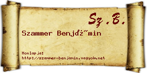 Szammer Benjámin névjegykártya