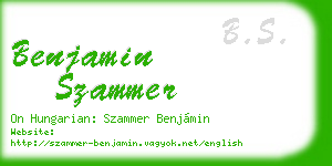 benjamin szammer business card